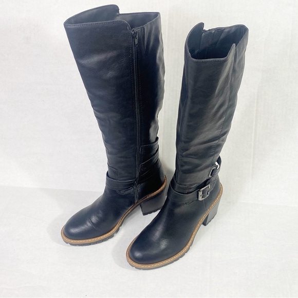 SUN + STONE Viviaan Zipper Buckle Knee-High Boots - Picture 4 of 13